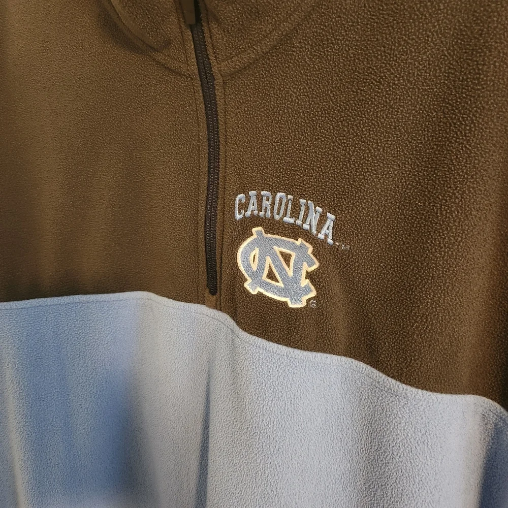 UNC Tar Heels Carolina Blue & Navy Quarter-Zip Fleece Pullover‎ Xl Like New